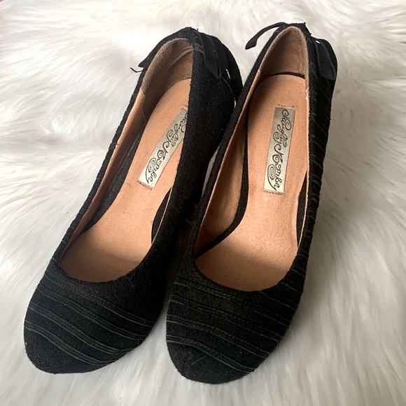 Naughty Monkey Leather Accented Suede Wedges - Picture 3 of 9